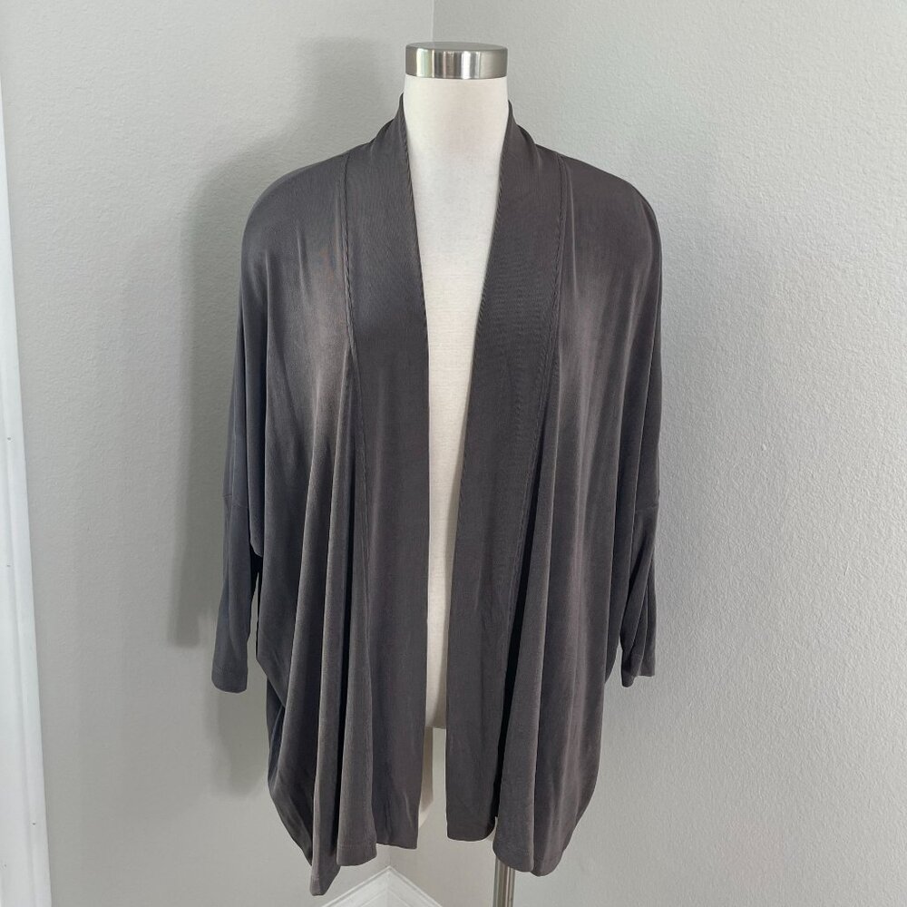 NEW Travelers Chicos‎ Womens Large Drape Easy Jacket Mochachino Open Front